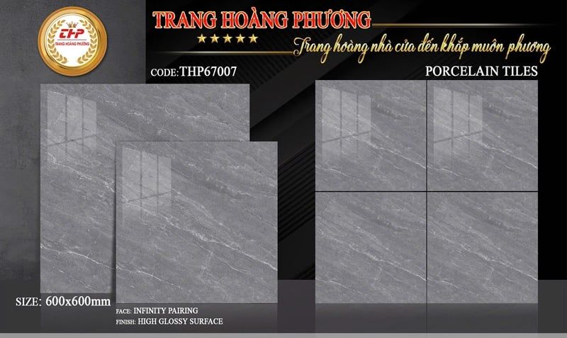 60X60 THP67003 Gạch Đá Bóng Kiếng th/5v/1.8m