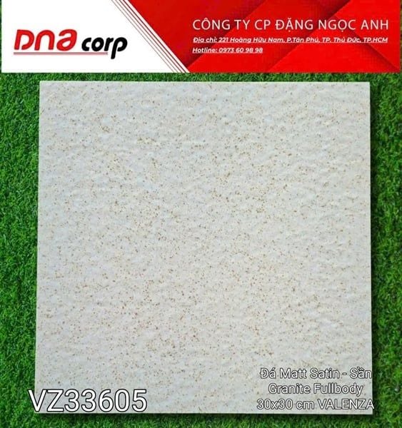 30x30 VZ33605 Đá Matt Satin - Sần Granite Fullbody VALENZA