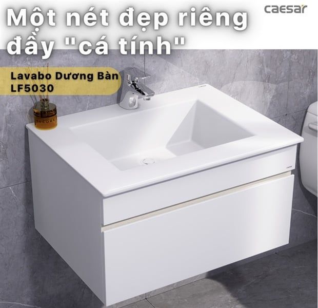 Caesar lavabo gắn trên bàn LF5030-PW +EH5030AW7V