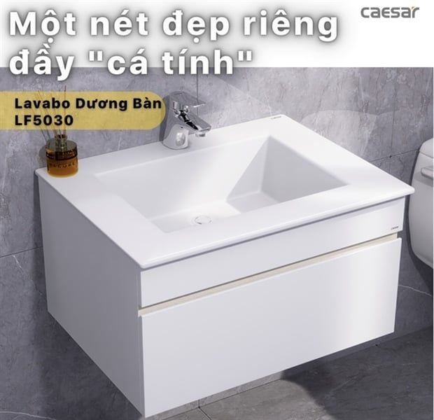 Caesar lavabo gắn trên bàn LF5030-PW +EH5030AW7V