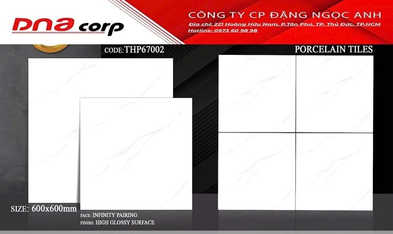 60X60 THP67002Gạch Đá Bóng Kiếng th/5v/1.8m màu trắng vân