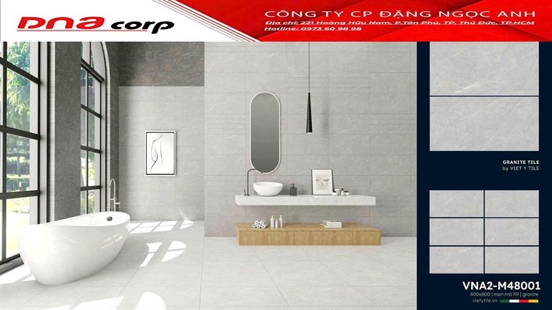 gạch men mờ 40x80 ốp tường vna2m48001 4v/ thùng / 1.28m