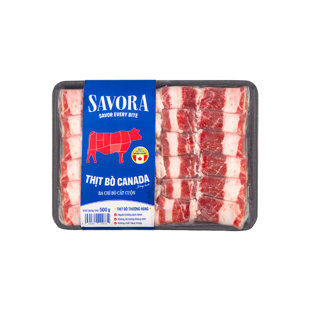 Ba Chỉ Bò Canada Cắt Cuộn 500 G
