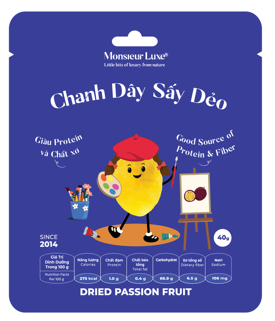 Monsieur Luxe Chanh Dây Sấy Dẻo - Dried Passion Fruit - 40g