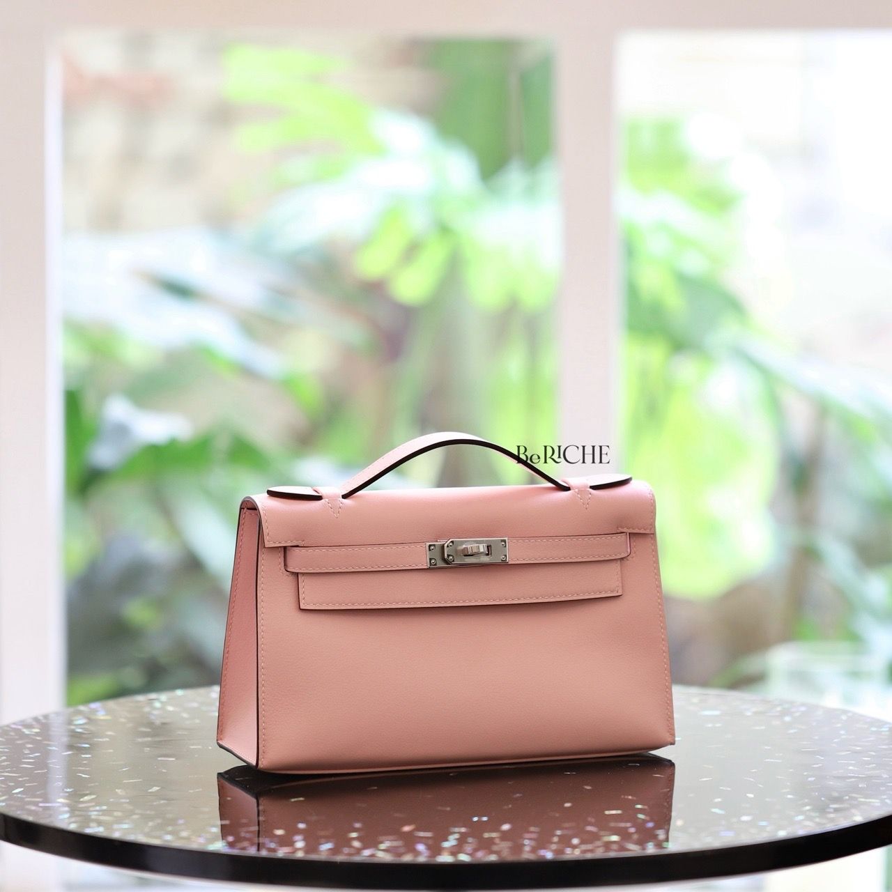 Kelly Pochette KP22 Swift Leather Rose Sakura PHW
