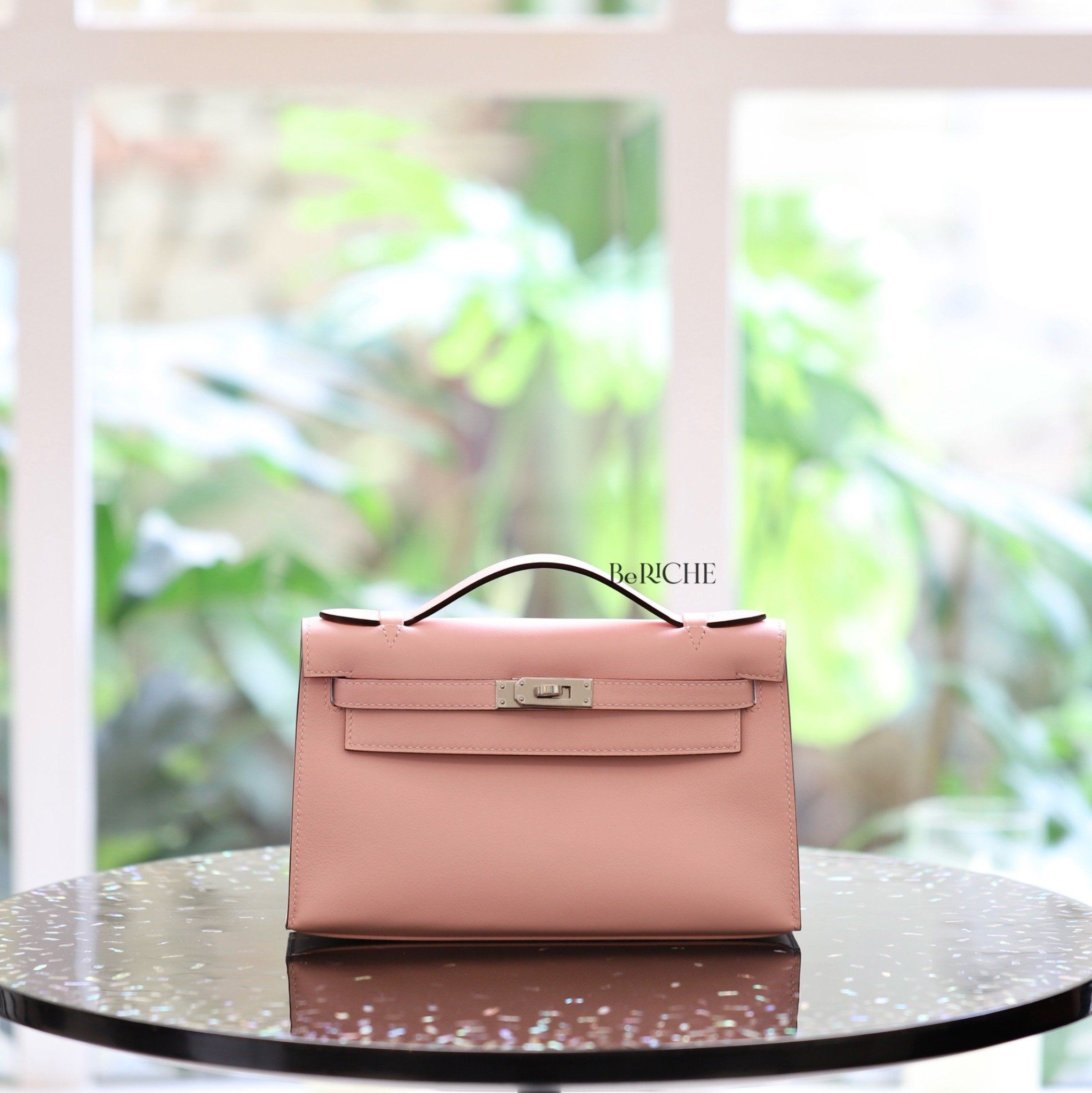 Kelly Pochette KP22 Swift Leather Rose Sakura PHW
