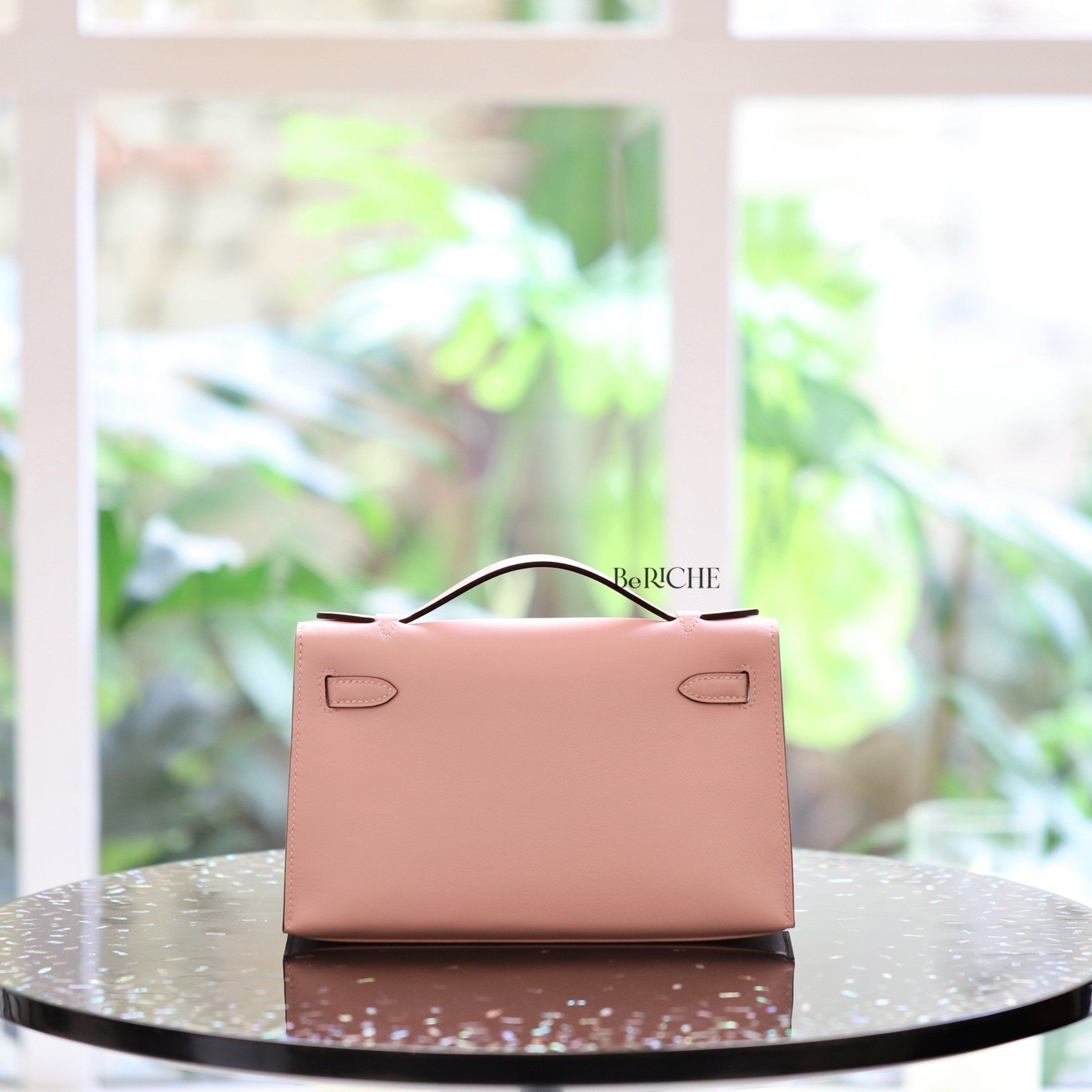 Kelly Pochette KP22 Swift Leather Rose Sakura PHW
