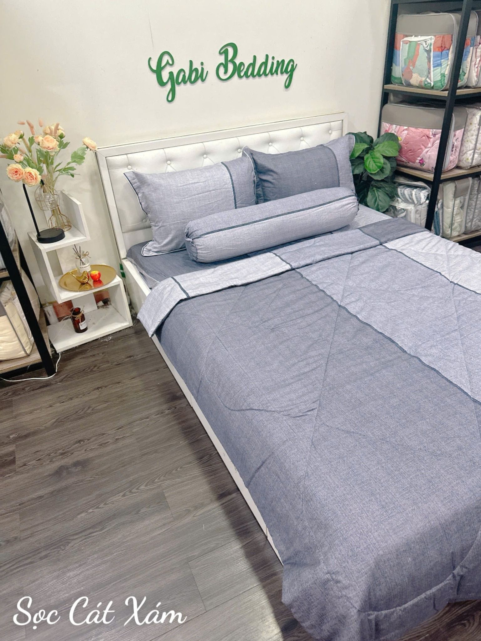 Satin Sọc Cát Xám