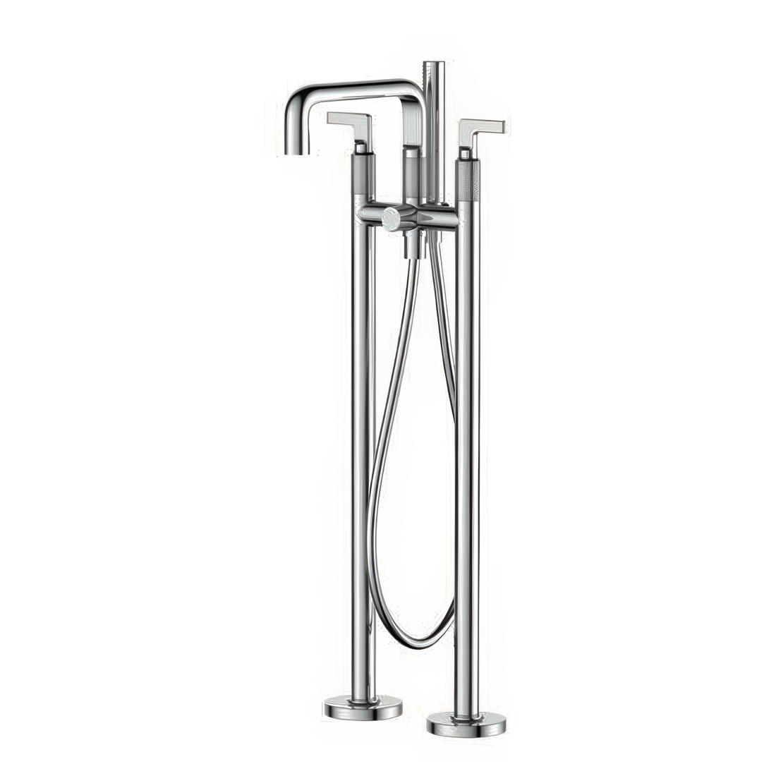 Vòi bồn tắm có sen cầm tay gắn sàn phong cách công nghiệp - 24012
