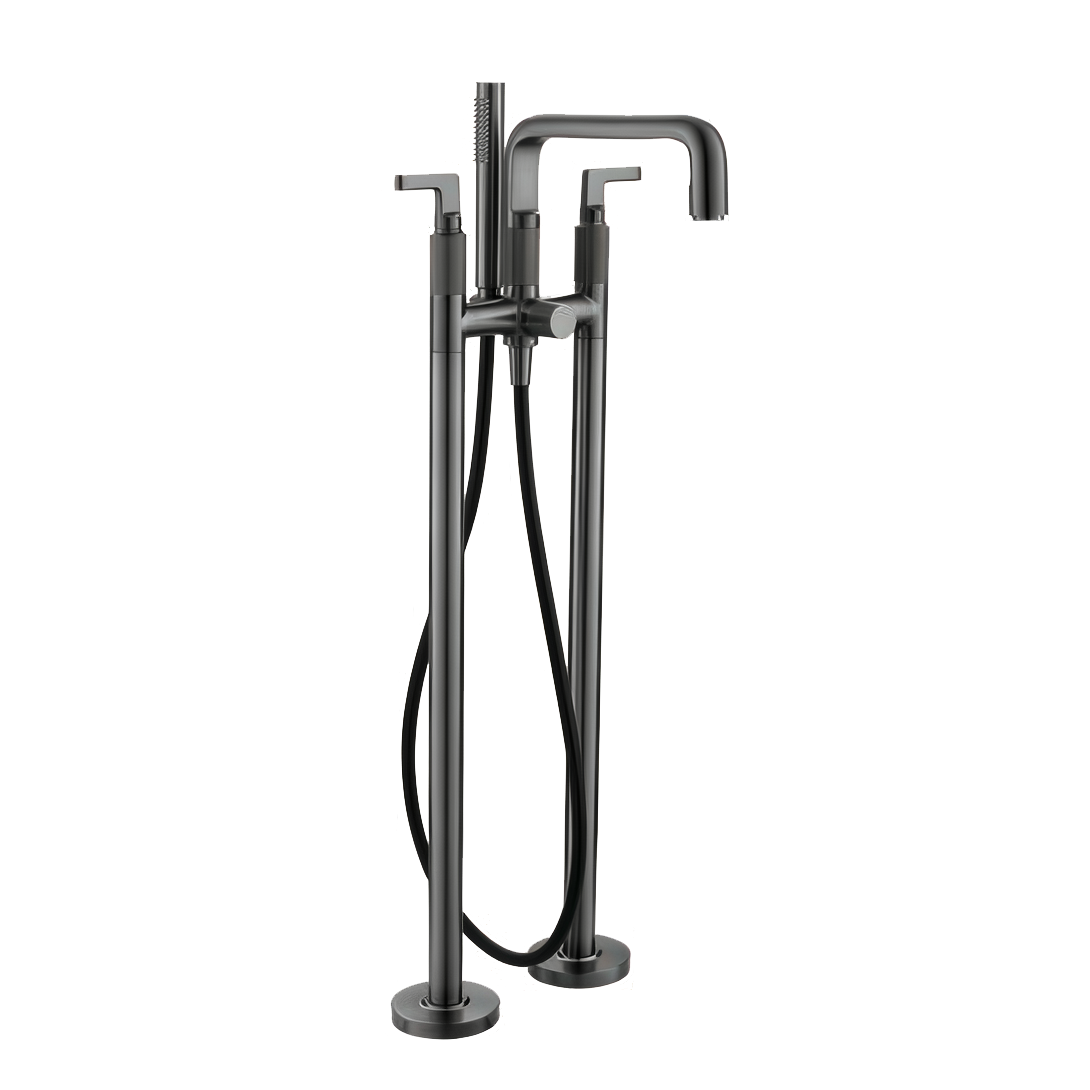 Vòi bồn tắm có sen cầm tay gắn sàn phong cách công nghiệp - 24012