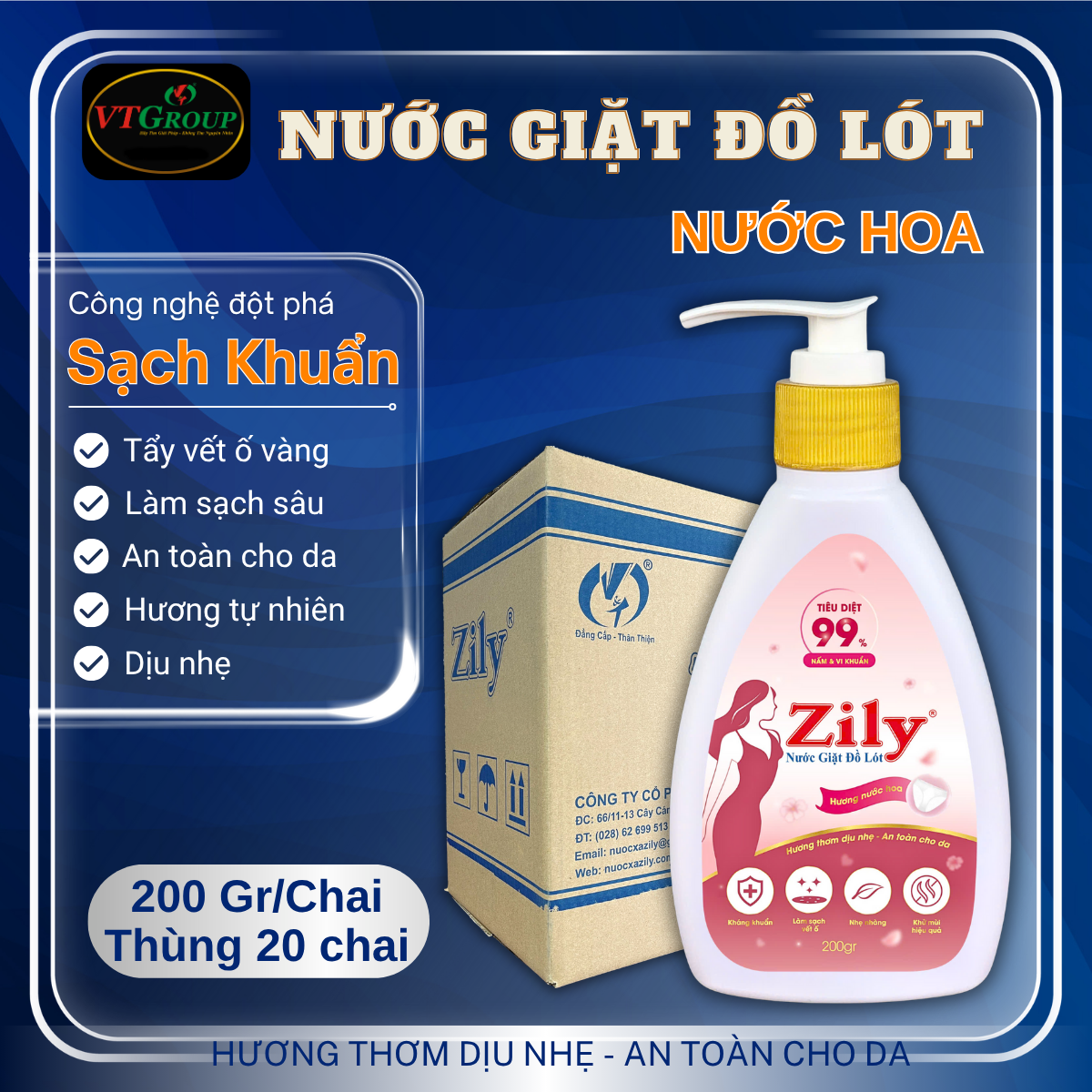 Nước Giặt Đồ L-ó-t Zily 200gr - 20 Chai/Thùng