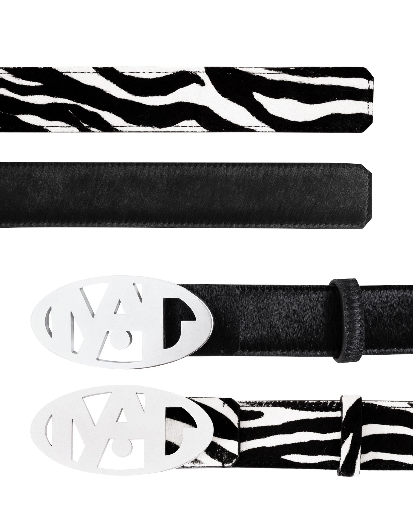 LG LEATHER BELT * zebra