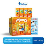 Thức uống dinh dưỡng từ sữa Hương Cam Đào có thạch Moozi 170ml - Thùng 48 hộp