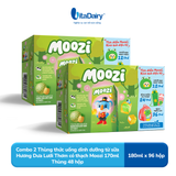 Combo 2 Thùng thức uống dinh dưỡng từ sữa Hương Dưa Lưới Thơm có thạch Moozi 170ml - Thùng 48 hộp