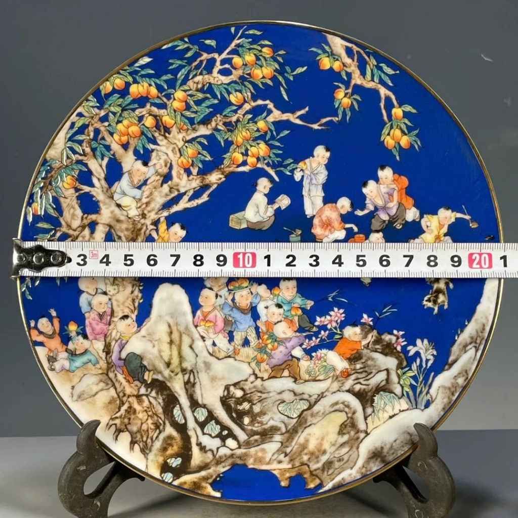 Đĩa gốm sứ trang trí họa tiết Bách Nhi Bách Phúc BKCECN-9253