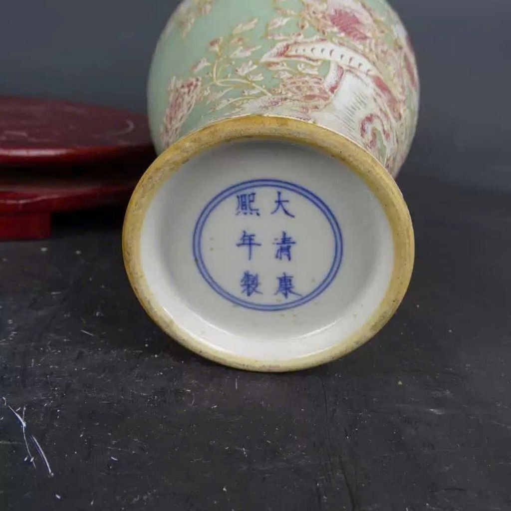 Bình gốm men rạn xanh lục BKCECN-9332