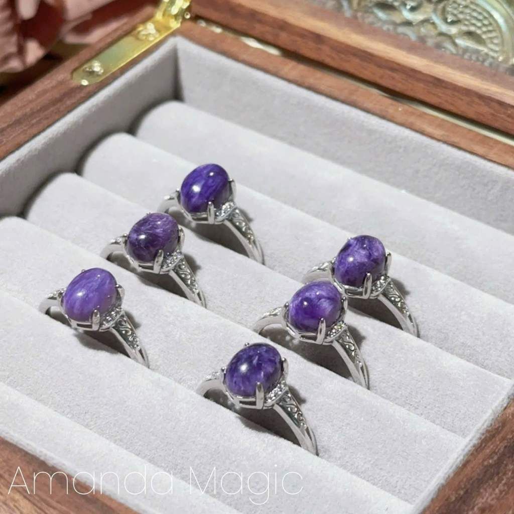 Nhẫn đá tím thiên nhiên BKSTCN-9227