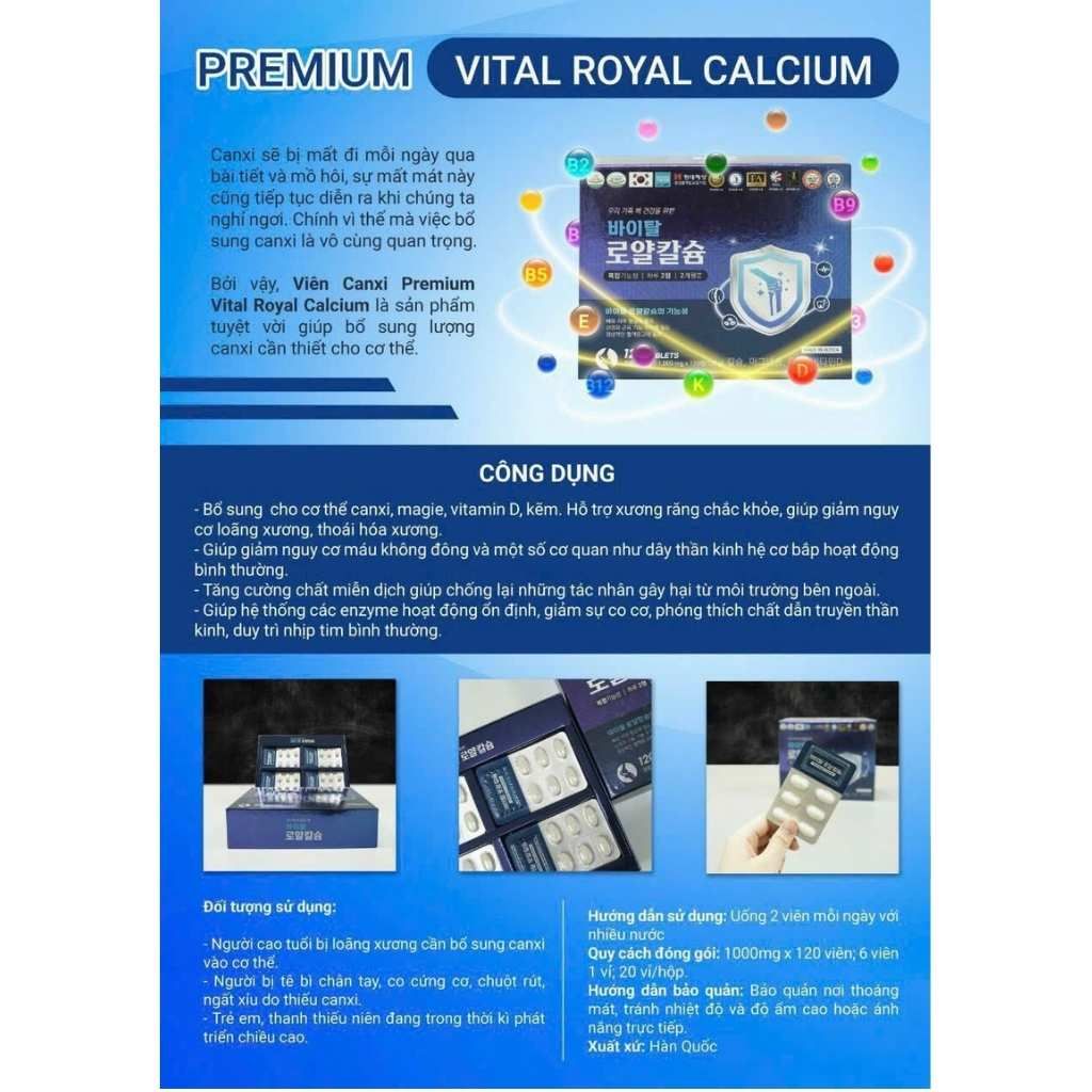 Viên Canxi Vita Royal Calcium Premium Hàn Quốc BKHEKR-9207