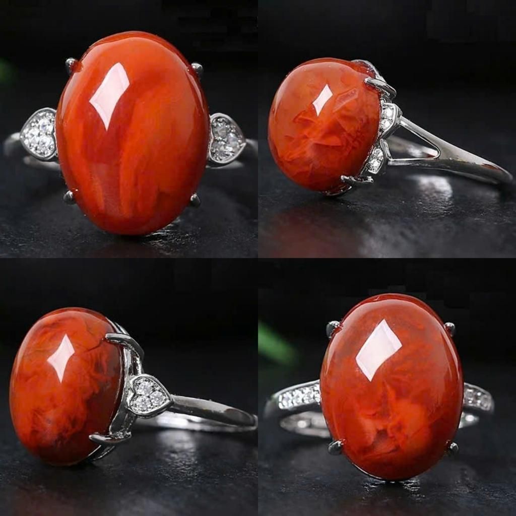 Nhẫn đá mã não đỏ BKSTCN-9226