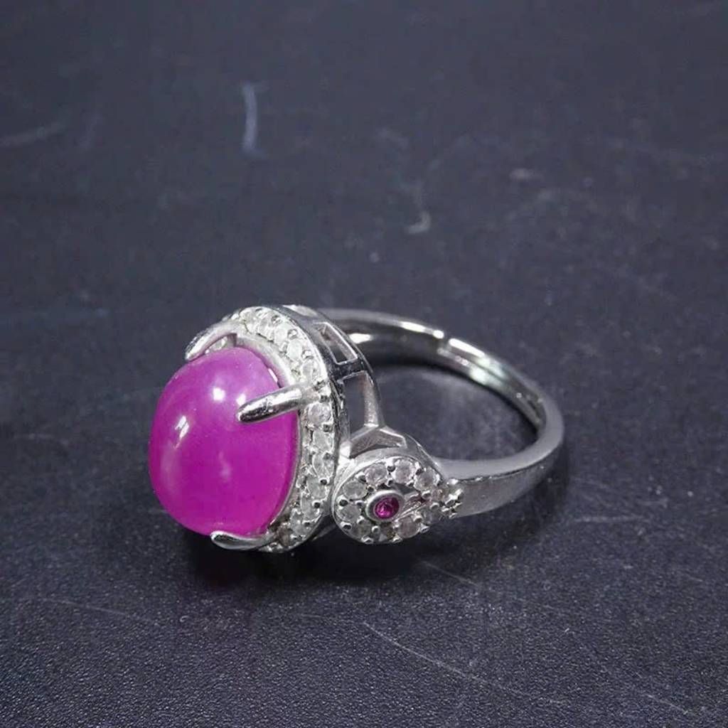 Nhẫn Ruby Tím Bọc Bạc S925 BKSTCN-9248