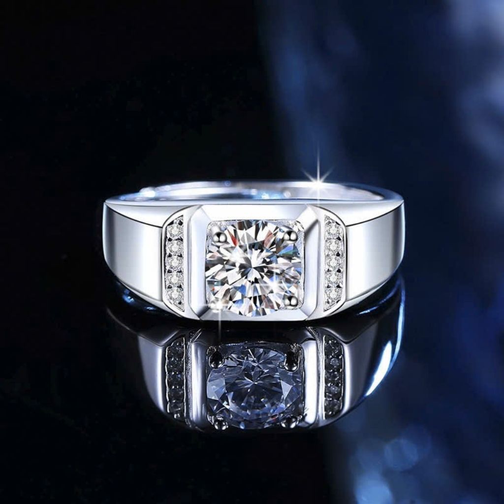 Nhẫn Nam Bạc S925 Đính Đá Moissanite BKSTCN-9249