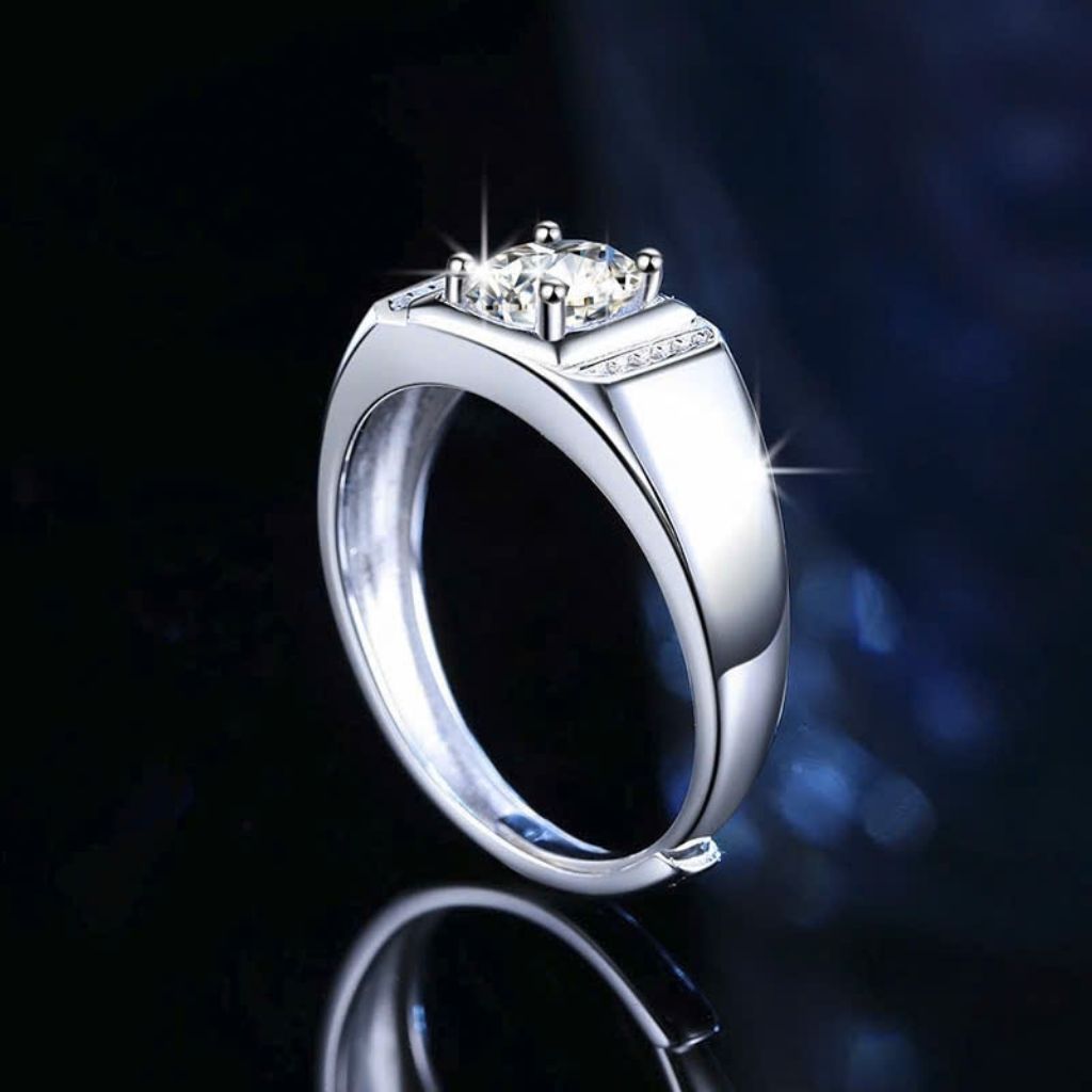 Nhẫn Nam Bạc S925 Đính Đá Moissanite BKSTCN-9249