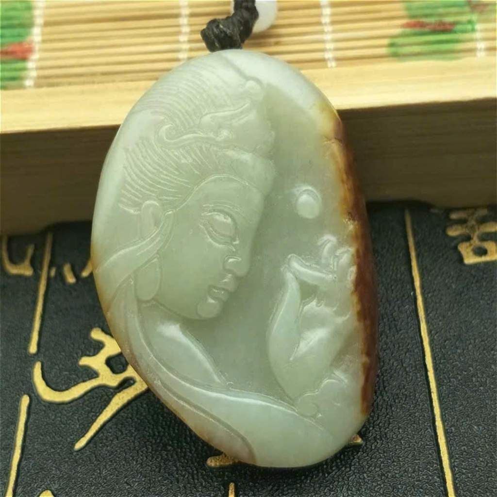 Dây Chuyền Quan Âm Ngọc Hoà Điền BKSTCN-9265