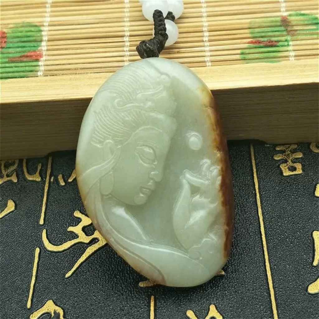 Dây Chuyền Quan Âm Ngọc Hoà Điền BKSTCN-9265
