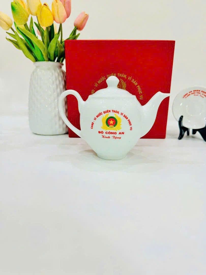 Bộ ấm chén in logo Bộ Công An Việt Nam BKCEVN-8126