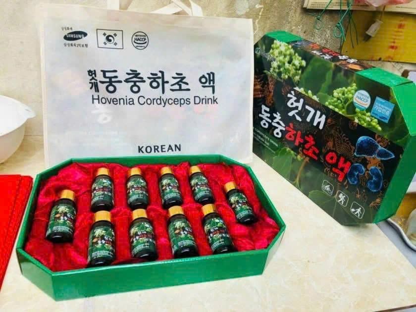 Nước Bổ gan Hovenia Cordyceps Drink Nội Địa Hàn Quốc chinh hãng