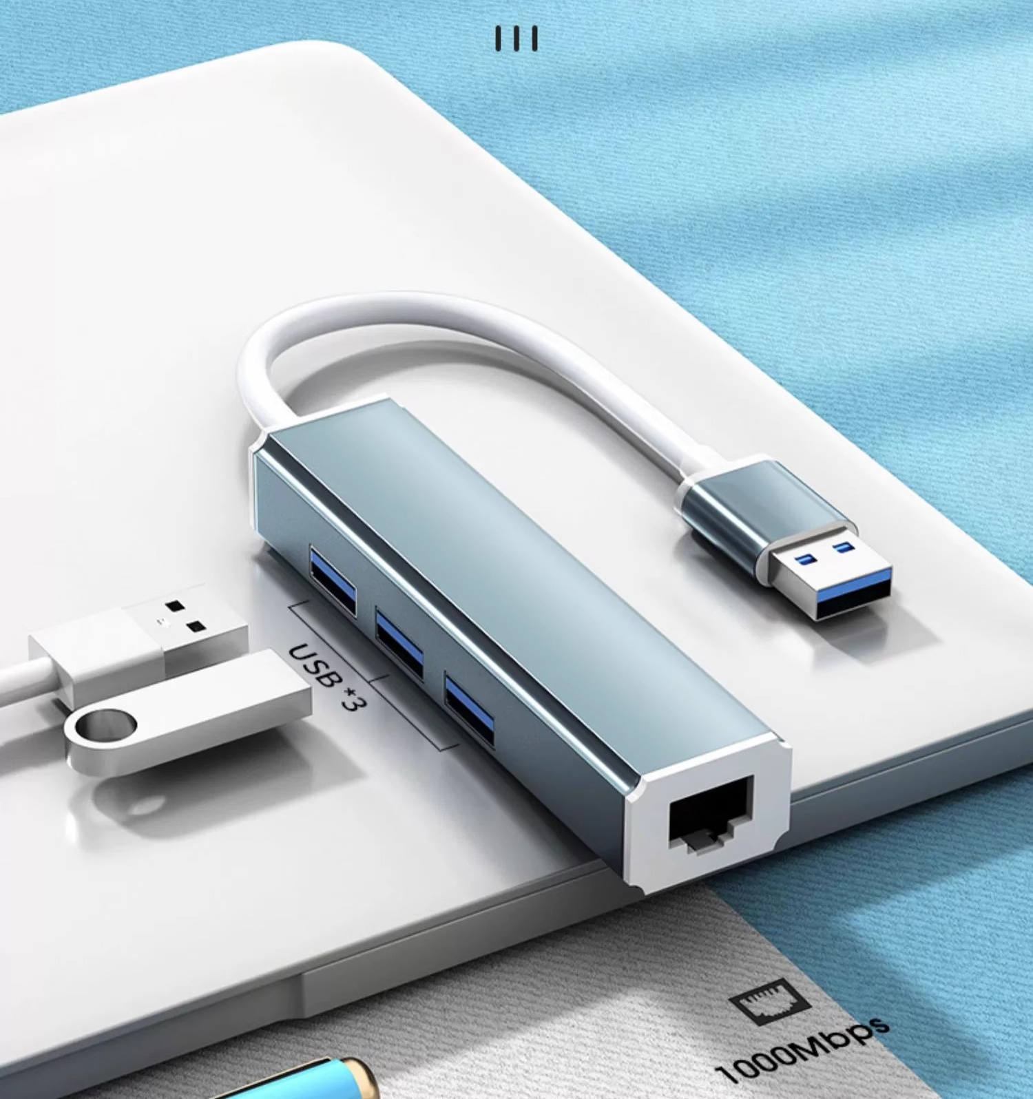 USB Hub 3.0 kèm cổng mạng LAN 1 gigabit