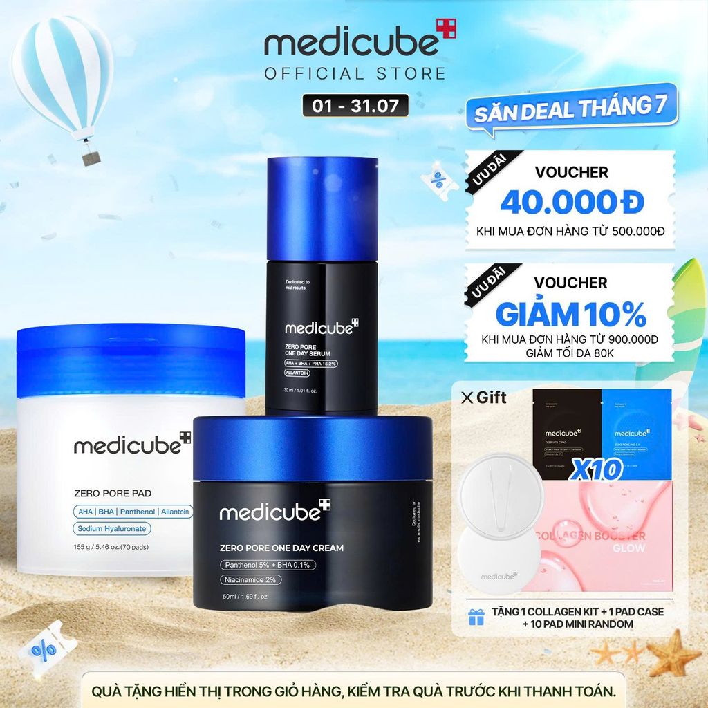 Set dưỡng ZERO PORE ONE DAY (Toner Pad+ 1 Day Serum+ 1 Day Cream)
