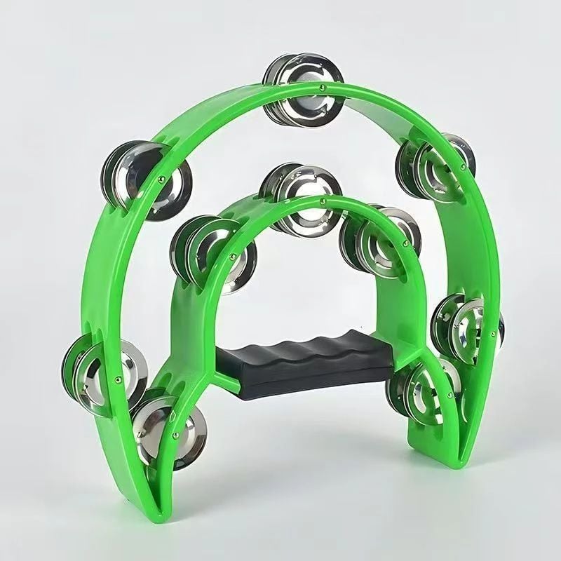 Xắc xô lắc tay loại lớn, lục lạc tambourine cầm tay hình bán nguyệt - Loại xịn size lớn