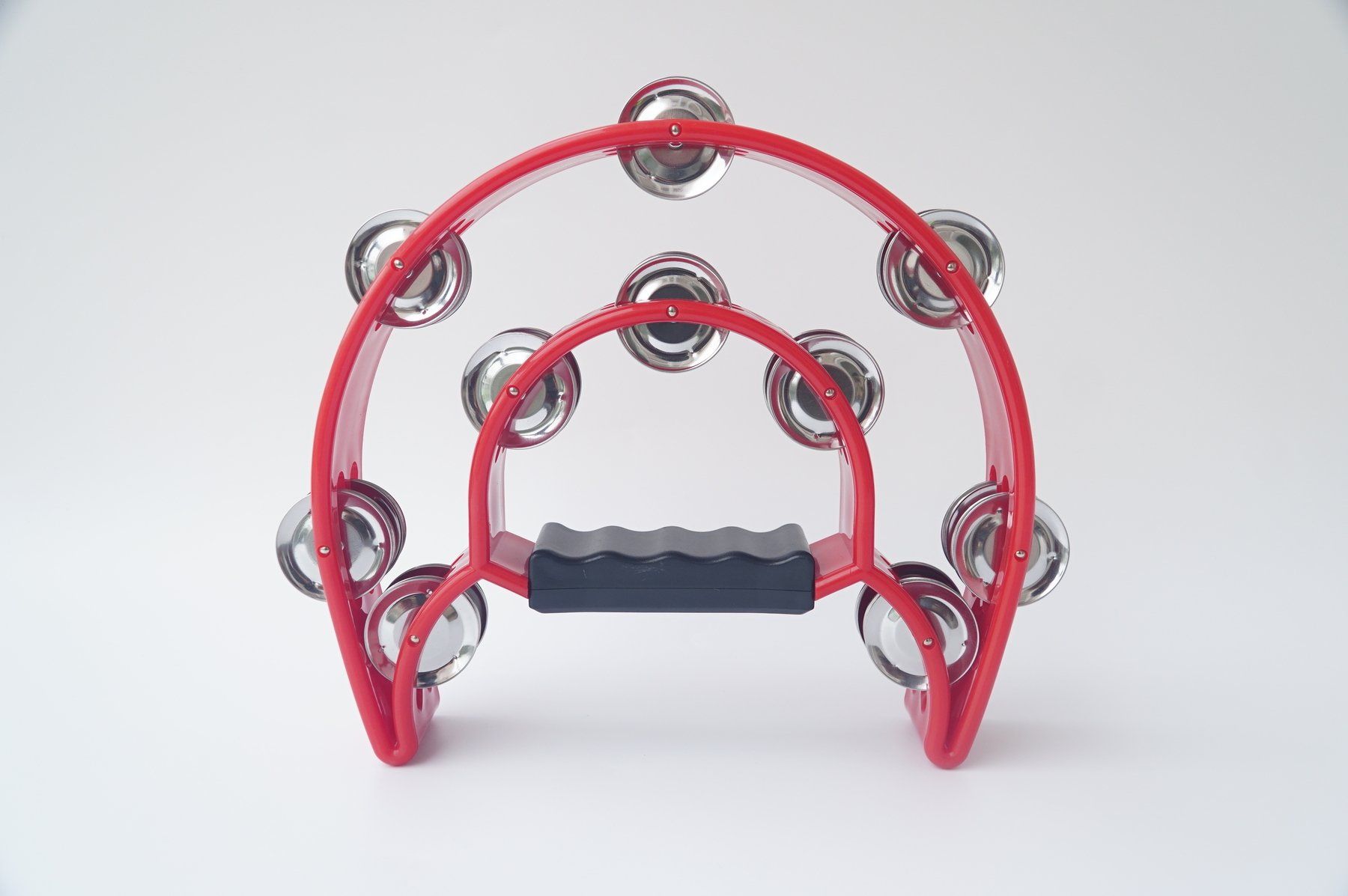 Xắc xô lắc tay loại lớn, lục lạc tambourine cầm tay hình bán nguyệt - Loại xịn size lớn