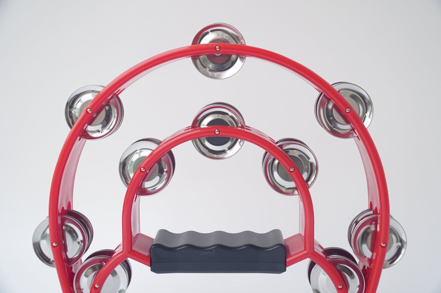 Xắc xô lắc tay loại lớn, lục lạc tambourine cầm tay hình bán nguyệt - Loại xịn size lớn