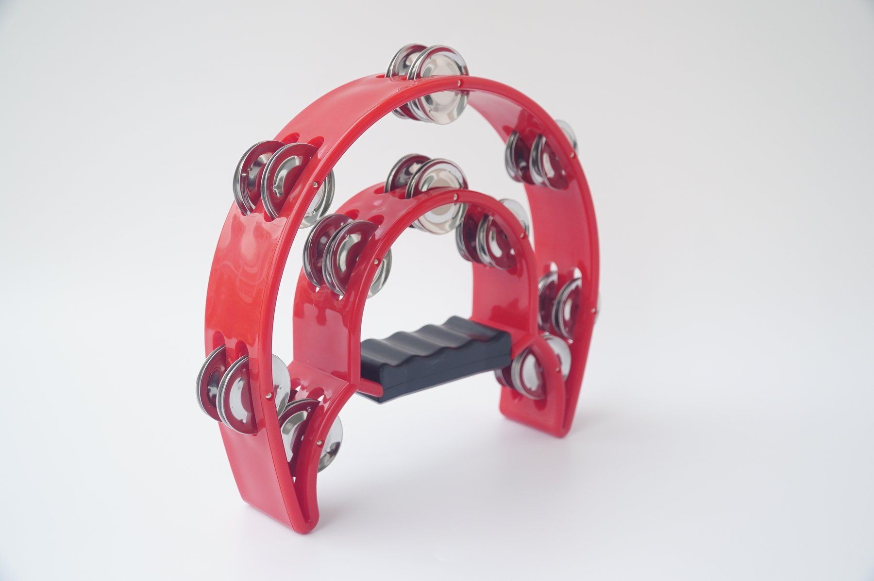 Xắc xô lắc tay loại lớn, lục lạc tambourine cầm tay hình bán nguyệt - Loại xịn size lớn