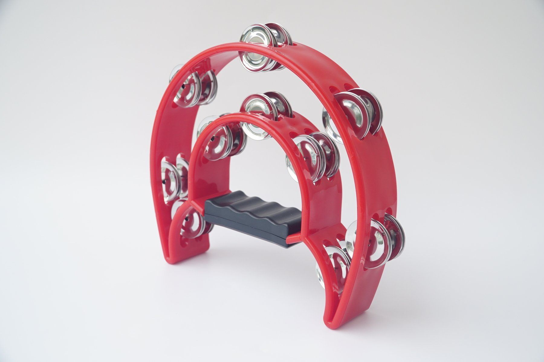 Xắc xô lắc tay loại lớn, lục lạc tambourine cầm tay hình bán nguyệt - Loại xịn size lớn