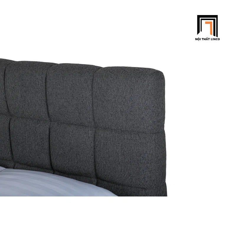 Giường ngủ bọc nỉ xám đen GN111 Smoky kiểu dáng sang trọng