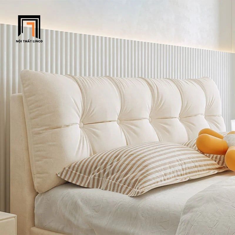 Giường ngủ vải nỉ mềm GN82 Sangro 1m6 x 2m màu be kem