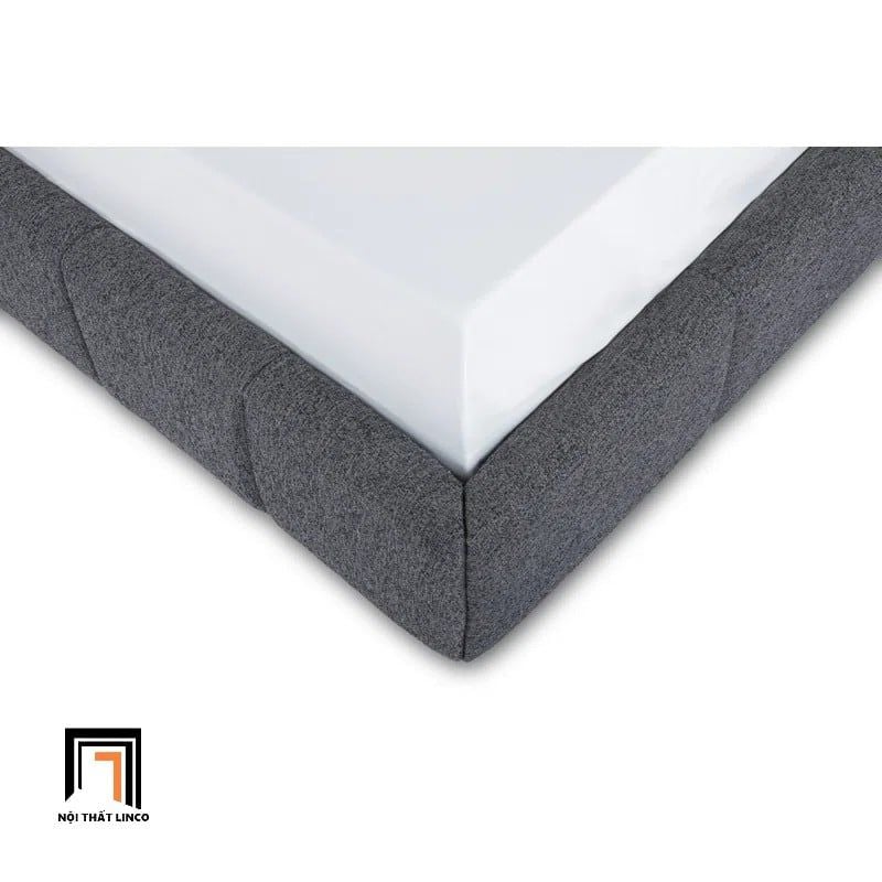 Giường ngủ bọc nỉ xám đen GN111 Smoky kiểu dáng sang trọng