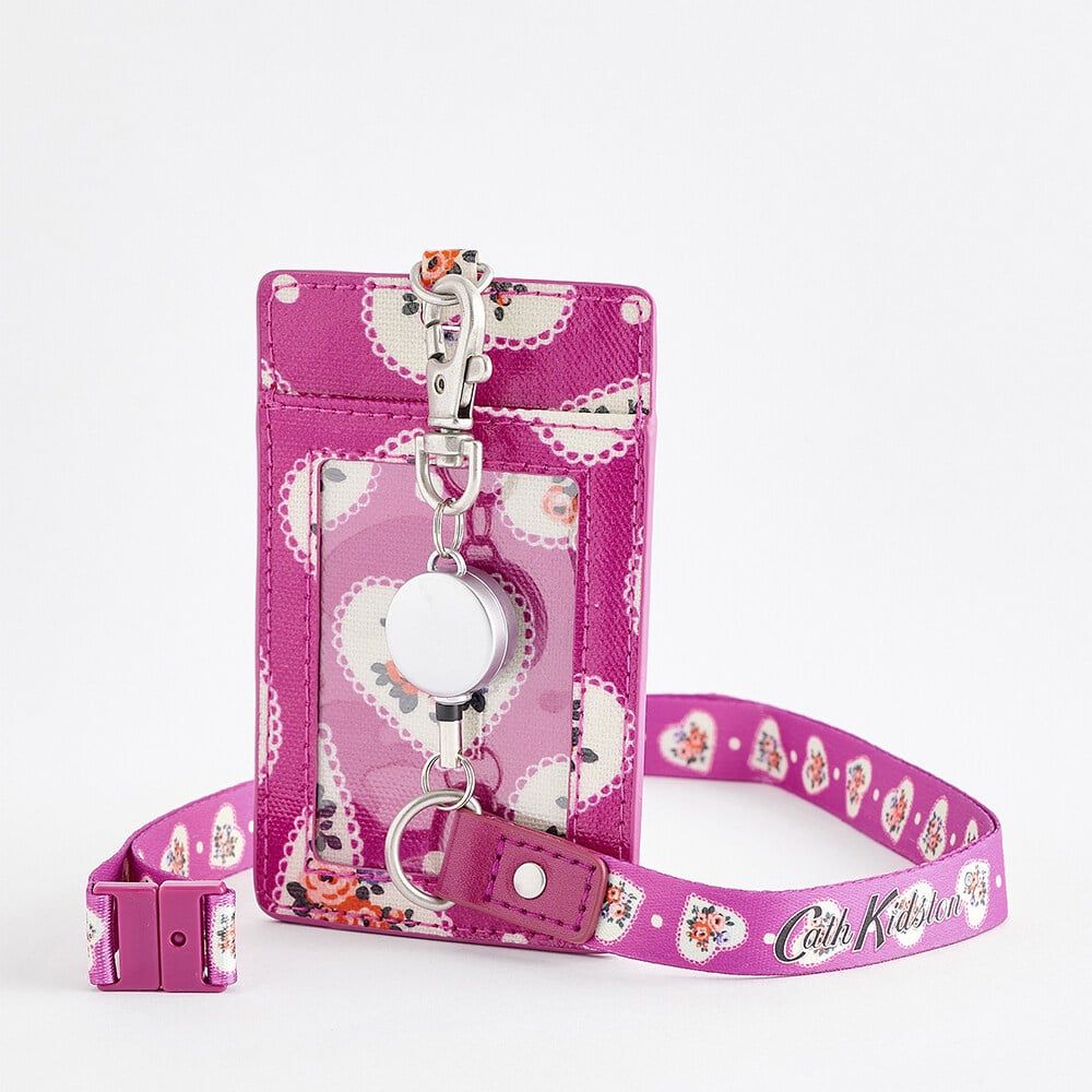 Thẻ đeo tên/Lanyard - Lace Hearts - Pink - B15630