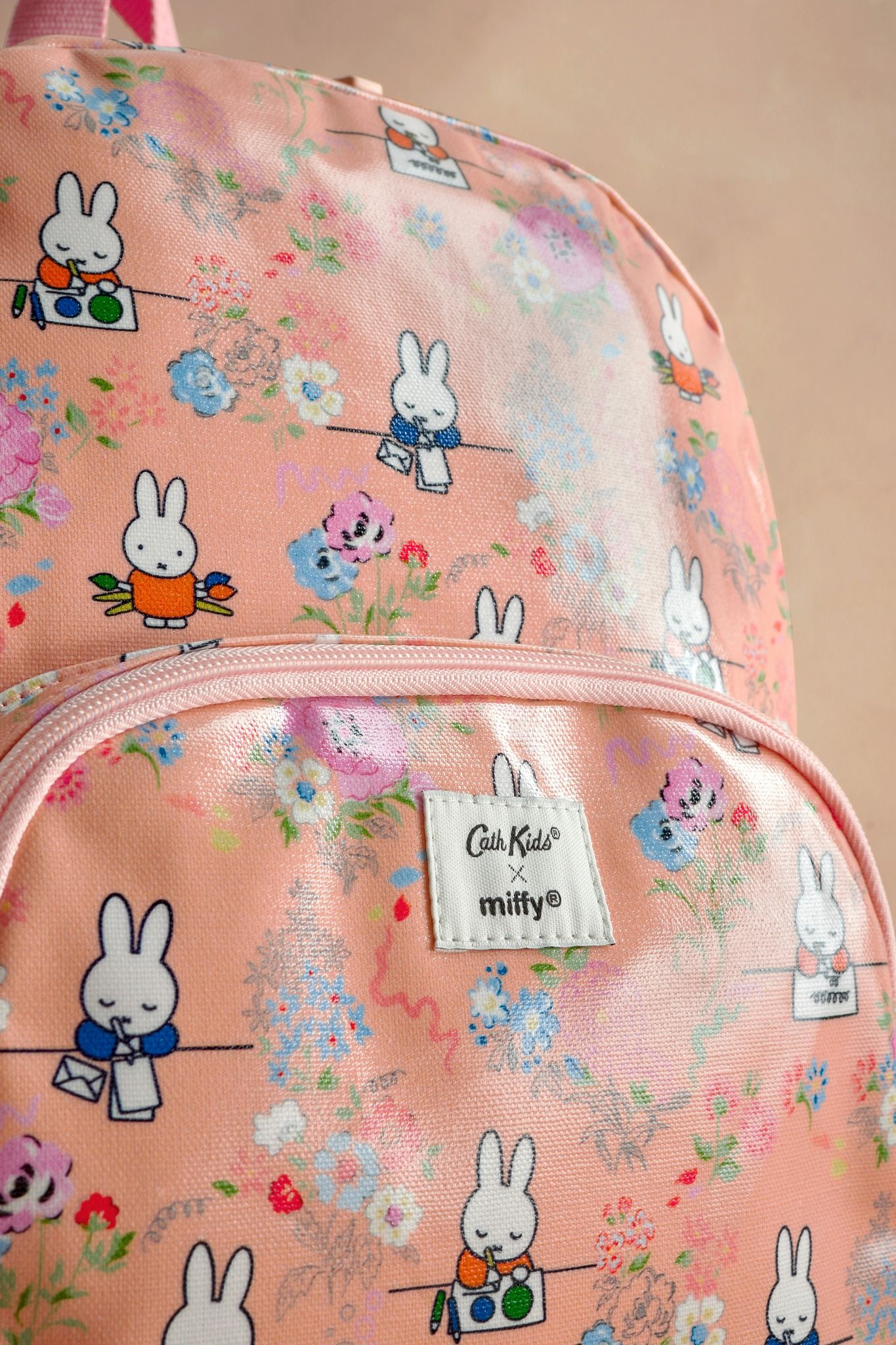 Ba lô cho bé/Kids Backpacks - Miffy Canvas - Coral Pink - AK5851