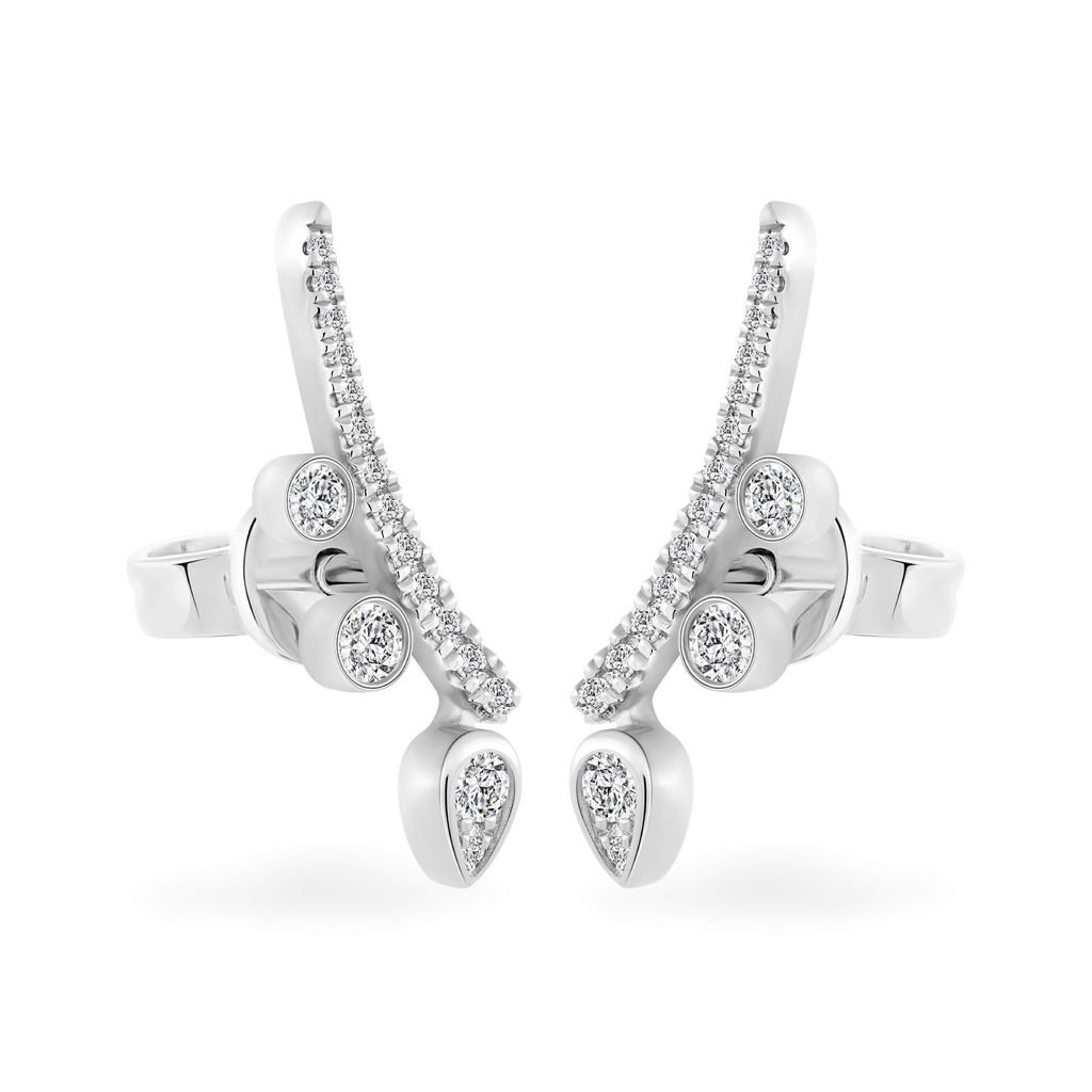 Hoa tai vàng trắng 14K gắn kim cương DOJI AFER800007F2DA1