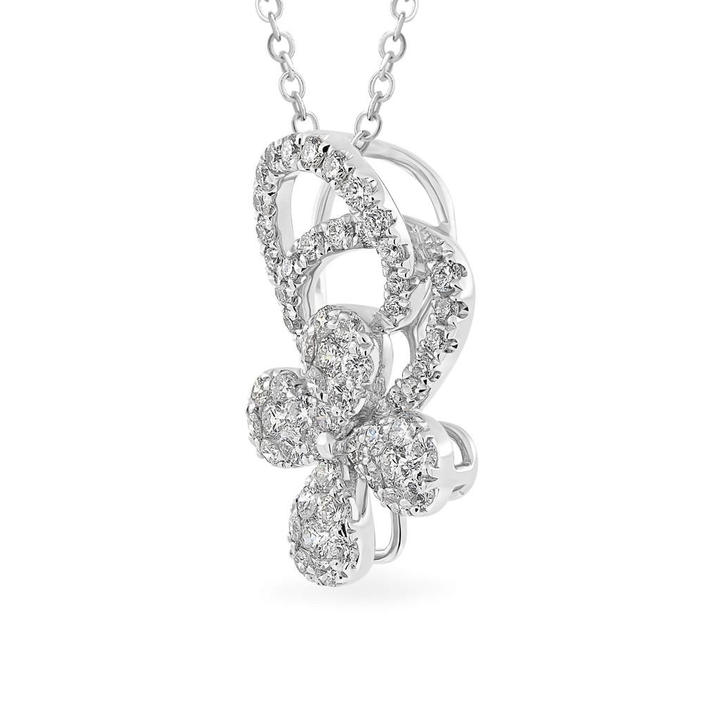 Mặt dây vàng trắng 14K gắn kim cương DOJI AFPR800049F2DA1