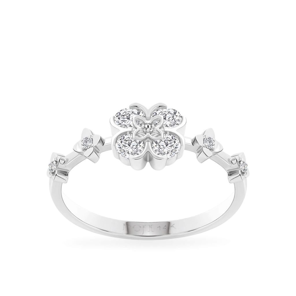Nhẫn vàng trắng 14K gắn kim cương DOJI AFRB902808F2HM1