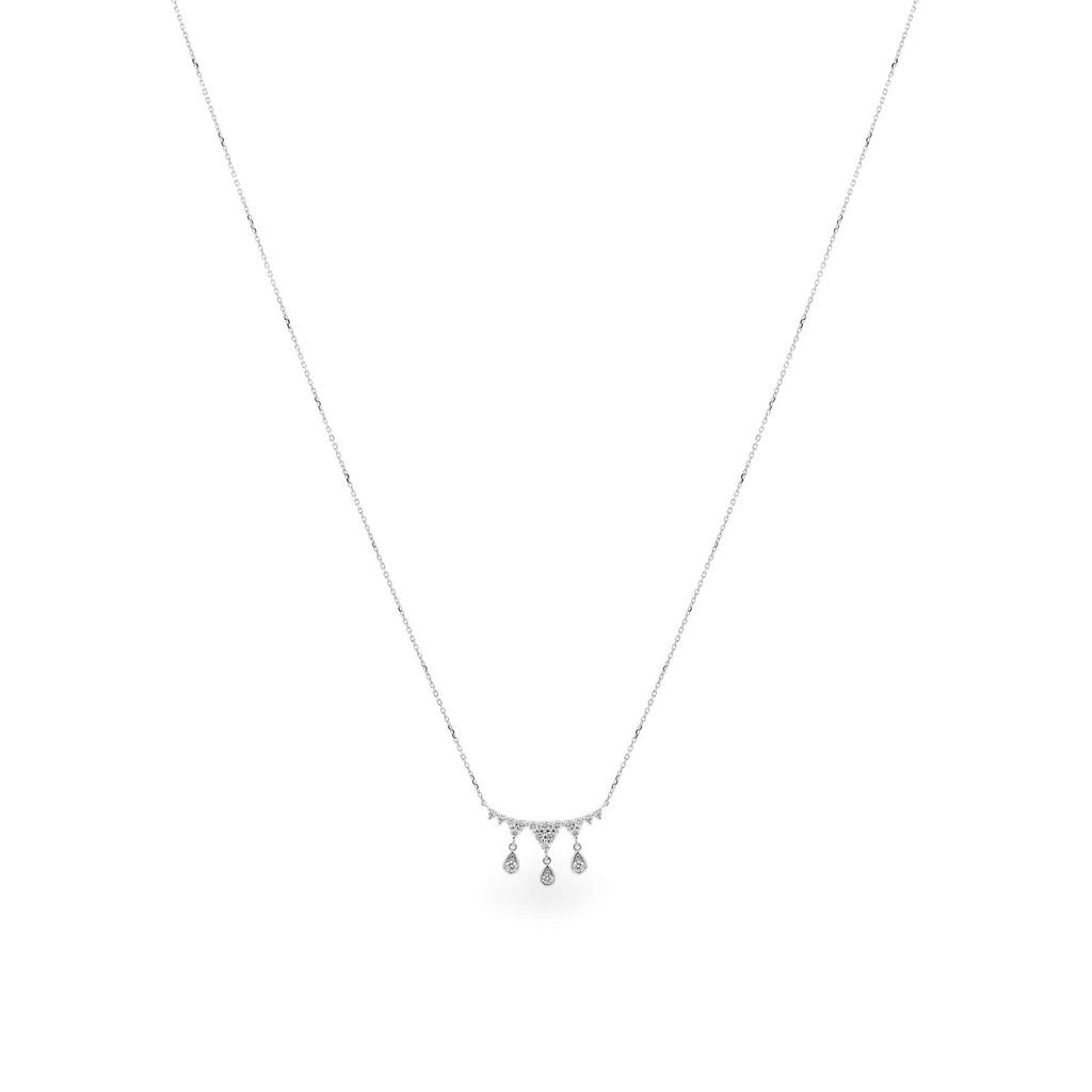 Dây liền mặt vàng trắng 14K gắn kim cương DOJI ALPR800008F2DA1