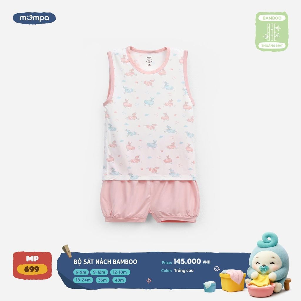 Bộ Sát Nách Bamboo Cho Bé – ảnh 5