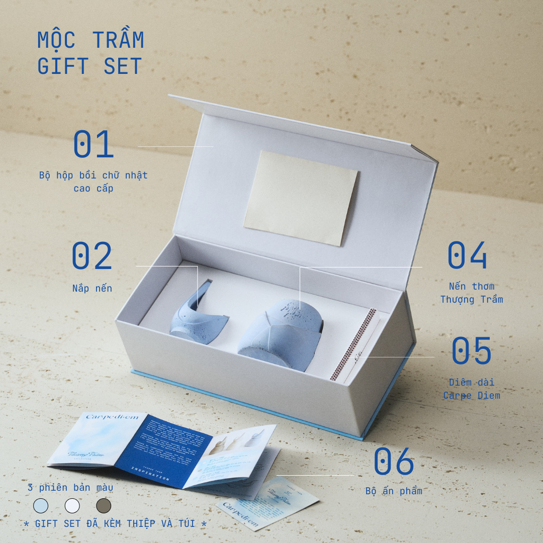 MỘC TRẦM GIFT SET – Bộ quà tặng nến thơm từ trầm hương Việt Nam