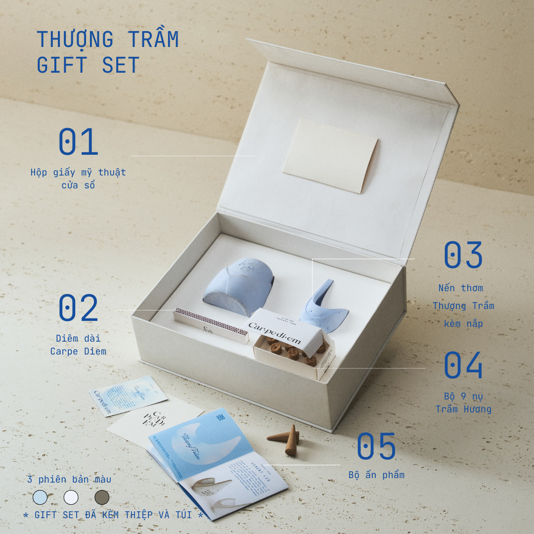THƯỢNG TRẦM GIFT SET – Bộ quà tặng nến thơm từ trầm hương Việt Nam