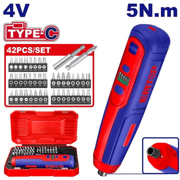 Máy vặn vít dùng pin 4V-5N.m EMTOP ECSR0406